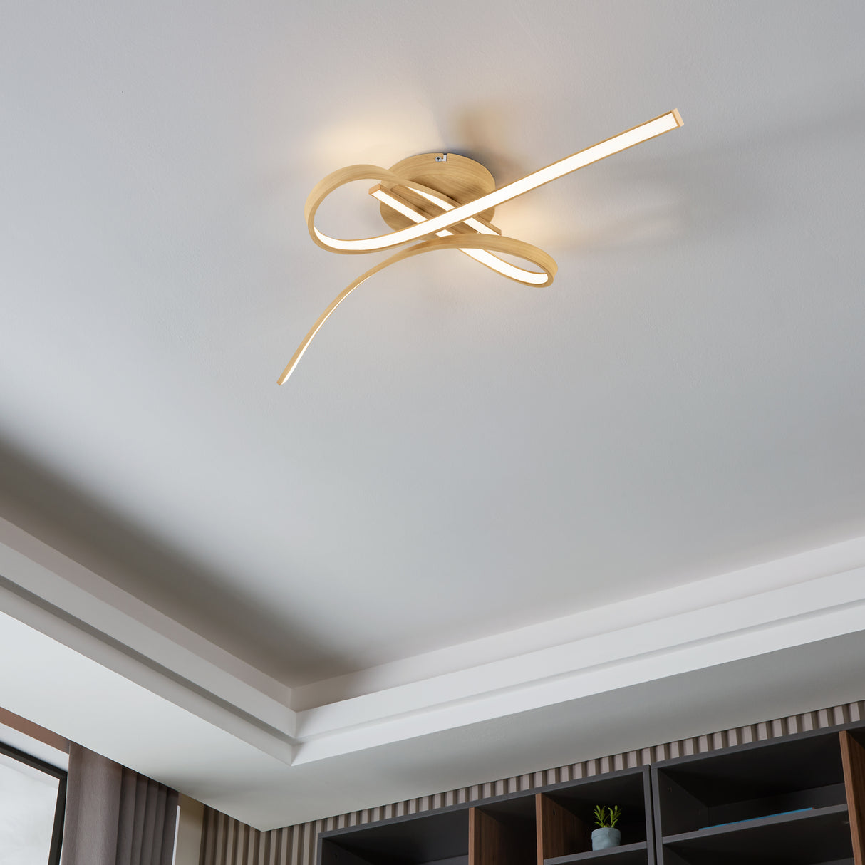 Eglo EU Selvina 2 LED Knotted Light Brown Ceiling Light 