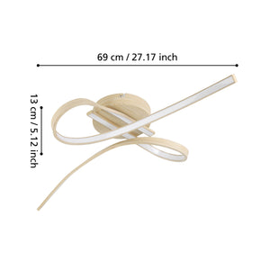 Eglo EU Selvina 2 LED Knotted Light Brown Ceiling Light