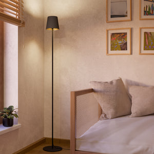 Eglo EU Fiorana Steel & Cappucino Fabric Minimalist Floor Lamp
