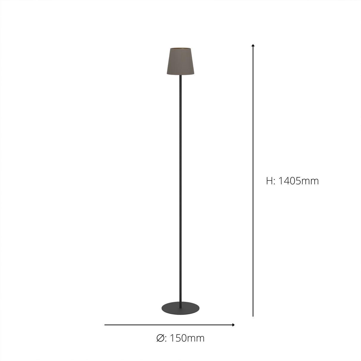 Eglo EU Fiorana Steel & Cappucino Fabric Minimalist Floor Lamp