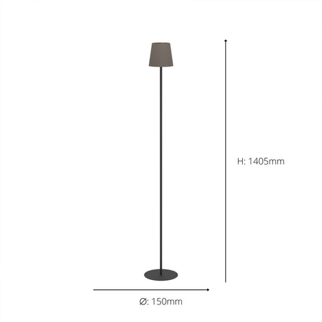 Eglo EU Fiorana Steel & Cappucino Fabric Minimalist Floor Lamp