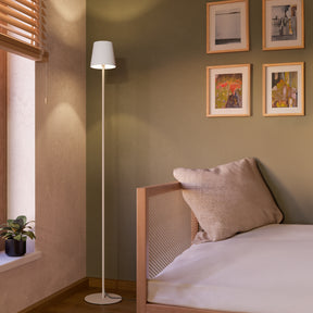 Eglo EU Fiorana Sandy Steel & White Fabric Minimalist Floor Lamp