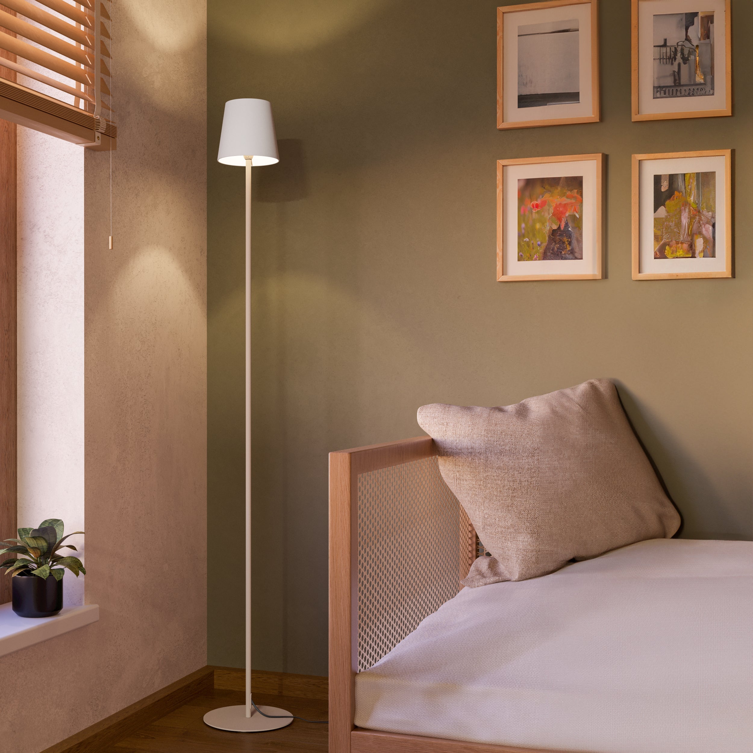 Eglo EU Ella Steel & Glass White Minimalist Ceiling Light, 35cm product image - Endon Lighting from First Light Direct with great prices and fast UK delivery