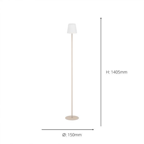 Eglo EU Fiorana Sandy Steel & White Fabric Minimalist Floor Lamp