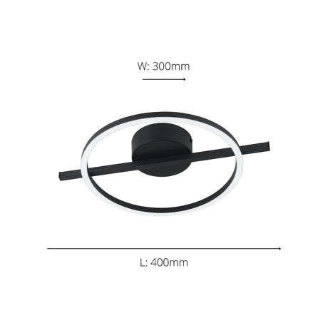 Eglo EU AMANDOLO LED Ceiling Light – Dimmable, Tuneble White, Remote Control, Black, 1900?lm