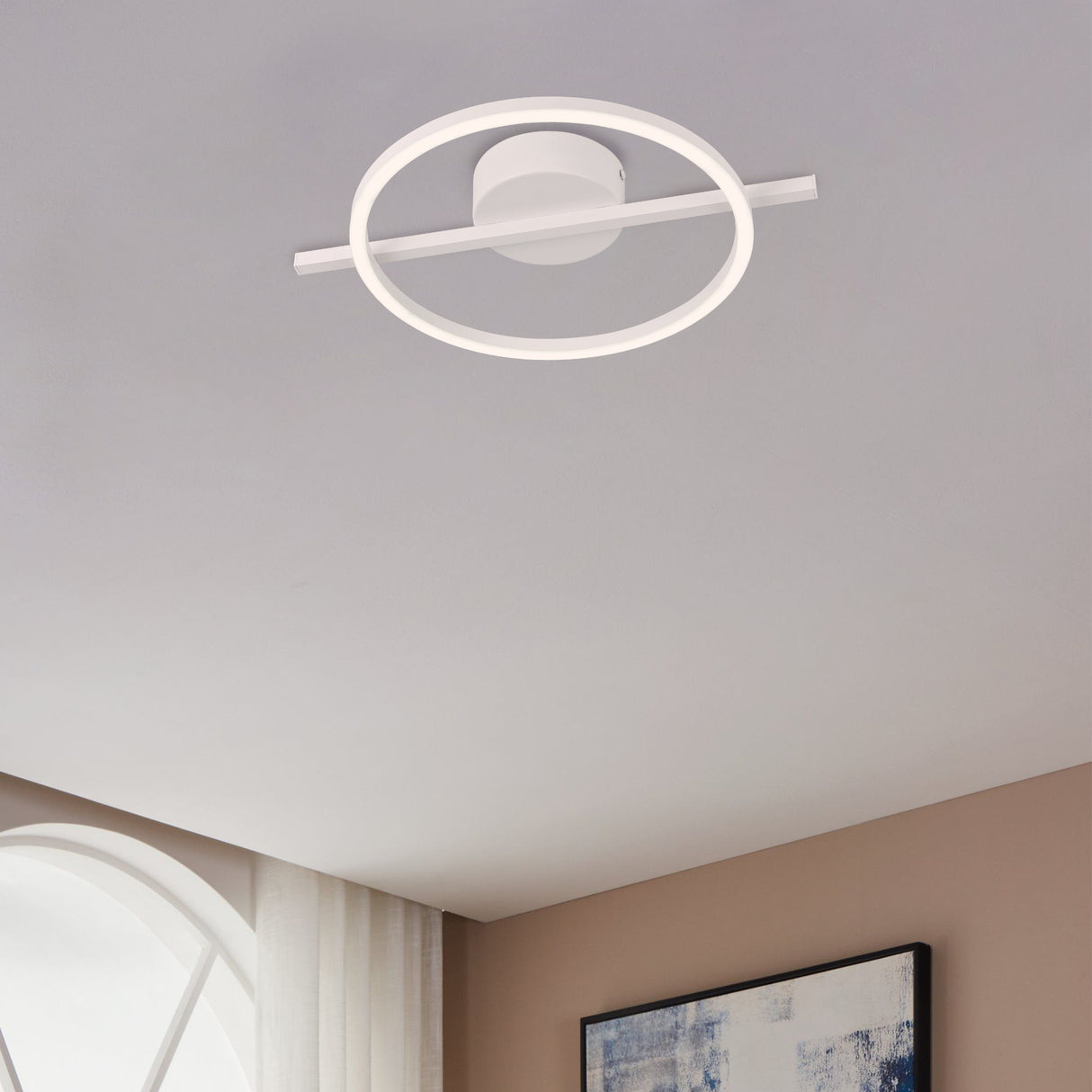 Eglo EU AMANDOLO LED Ceiling Light – Dimmable, Tuneable White, Remote Control, White, 1900?lm
