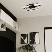 Eglo EU AMANDOLO LED Ceiling Light – Black Aluminium & Steel, RGB + Tuneable White, Remote Controlled, Indoor Lighting