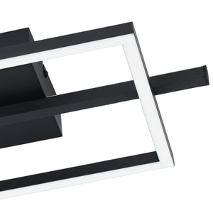 Eglo EU AMANDOLO LED Ceiling Light – Black Aluminium & Steel, RGB + Tuneable White, Remote Controlled, Indoor Lighting