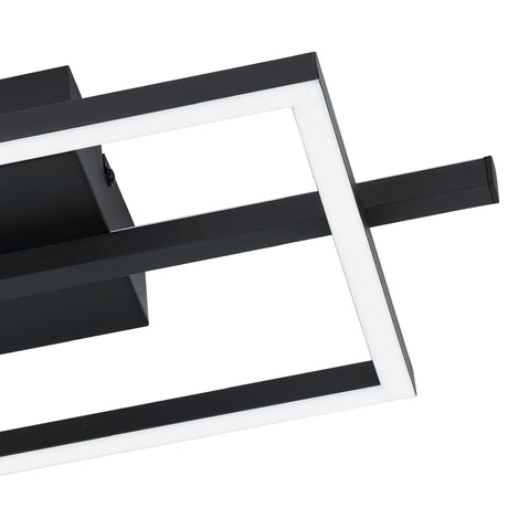 Eglo EU AMANDOLO LED Ceiling Light – Black Aluminium & Steel, RGB + Tuneable White, Remote Controlled, Indoor Lighting
