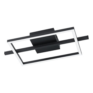 Eglo EU AMANDOLO LED Ceiling Light – Black Aluminium & Steel, RGB + Tuneable White, Remote Controlled, Indoor Lighting