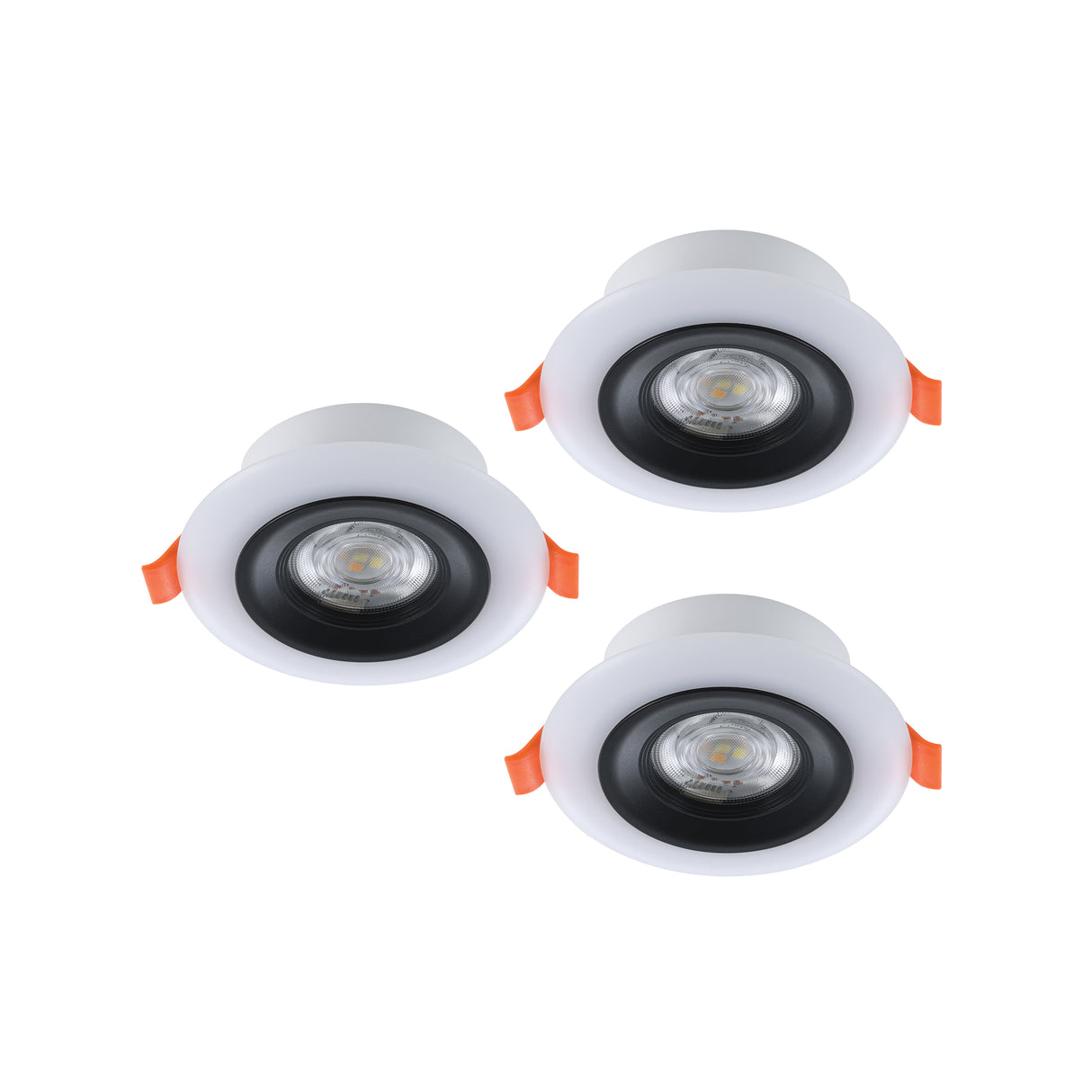 Eglo EU Calonge RGB LED Black/ White Round Set of 3 Recessed Light, 10cm
