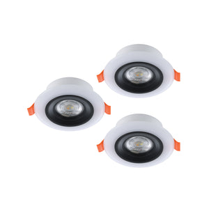 Eglo EU Calonge RGB LED Black/ White Round Set of 3 Recessed Light, 10cm
