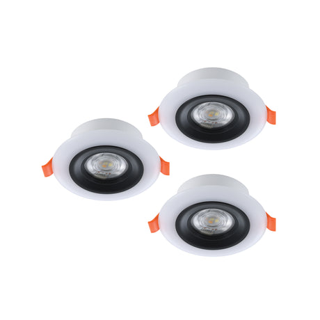 Eglo EU Calonge RGB LED Black/ White Round Set of 3 Recessed Light, 10cm