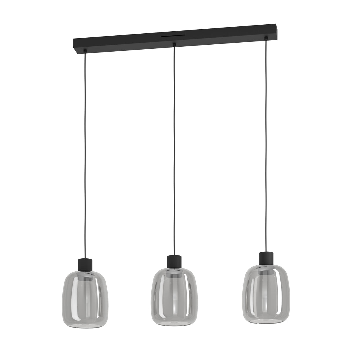 Eglo EU Molochio-Z Smart Control Vaporised Glass Black 3-Light Pendant