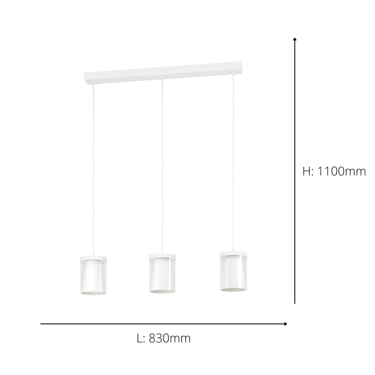 Eglo EU Chiusello-Z White Steel Plastic & Glass LED 3-Light Pendant