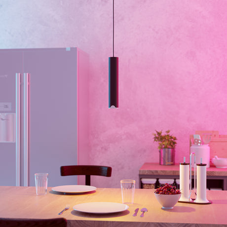 Eglo EU BALAMORTA?Z Smart Pendant Light – Black Slim LED, RGB + Tuneable White, Dimmable, App & Remote Control