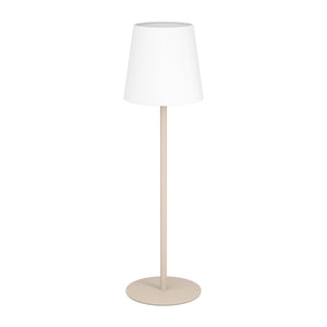Eglo EU Fiorana Sandy Steel & White Fabric Minimalist Table Lamp