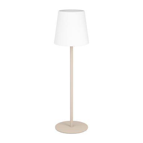Eglo EU Fiorana Sandy Steel & White Fabric Minimalist Table Lamp