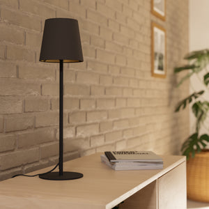 Eglo EU Fiorana Steel & Cappucino Fabric Minimalist Table Lamp