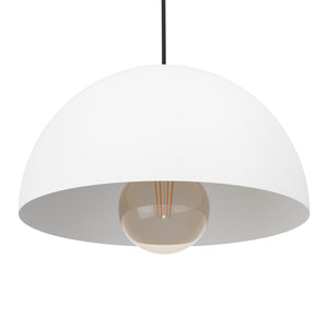 Eglo EU Gaetano White Steel Dome Pendant Light, 30cm