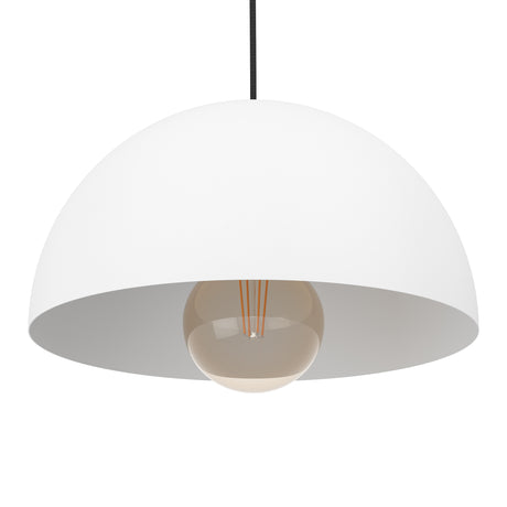 Eglo EU Gaetano White Steel Dome Pendant Light, 30cm