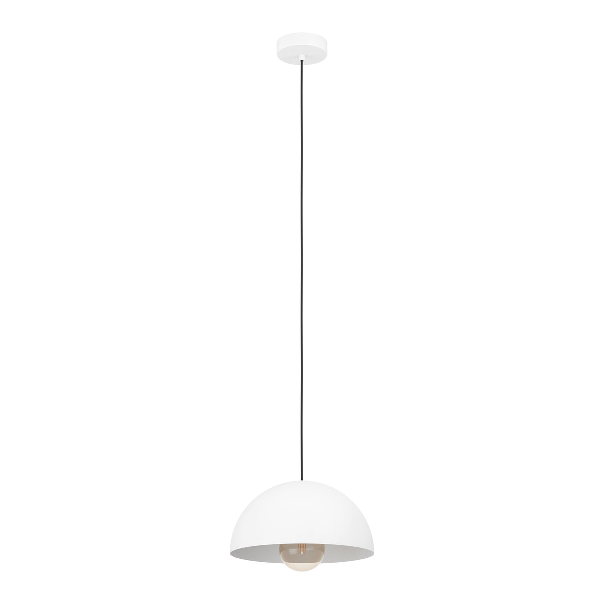 Eglo EU Gaetano White Steel Dome Pendant Light, 30cm