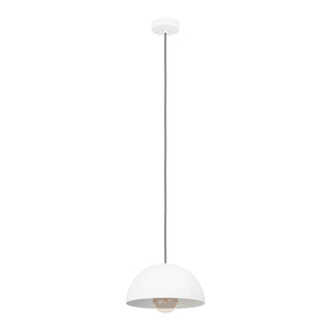 Eglo EU Gaetano White Steel Dome Pendant Light, 30cm