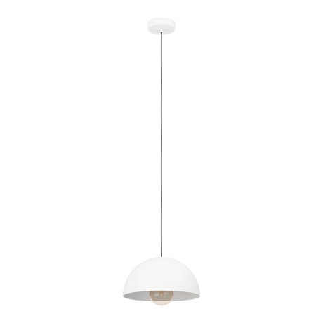 Eglo EU Gaetano White Steel Dome Pendant Light, 30cm