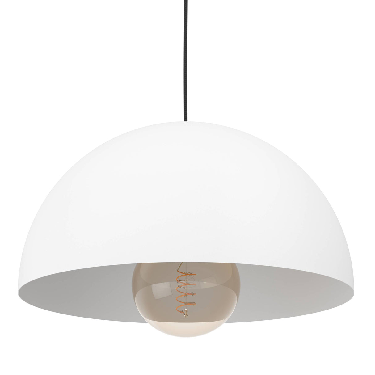 Eglo EU Gaetano White Steel Dome Pendant Light, 38cm