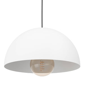 Eglo EU Gaetano White Steel Dome Pendant Light, 38cm