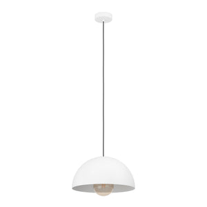 Eglo EU Gaetano White Steel Dome Pendant Light, 38cm