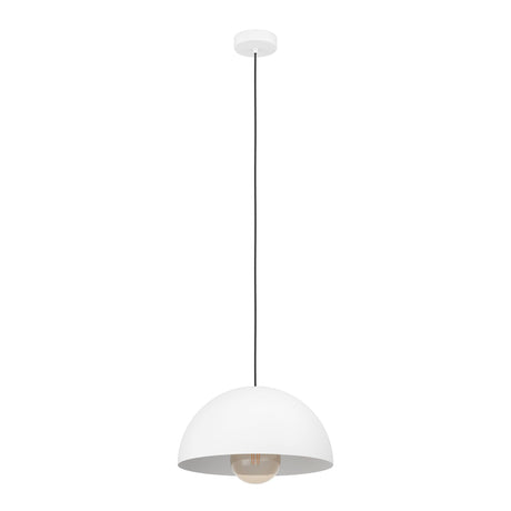 Eglo EU Gaetano White Steel Dome Pendant Light, 38cm