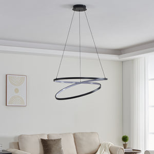 Eglo EU Ruotale Modern Black Steel LED Pendant Light