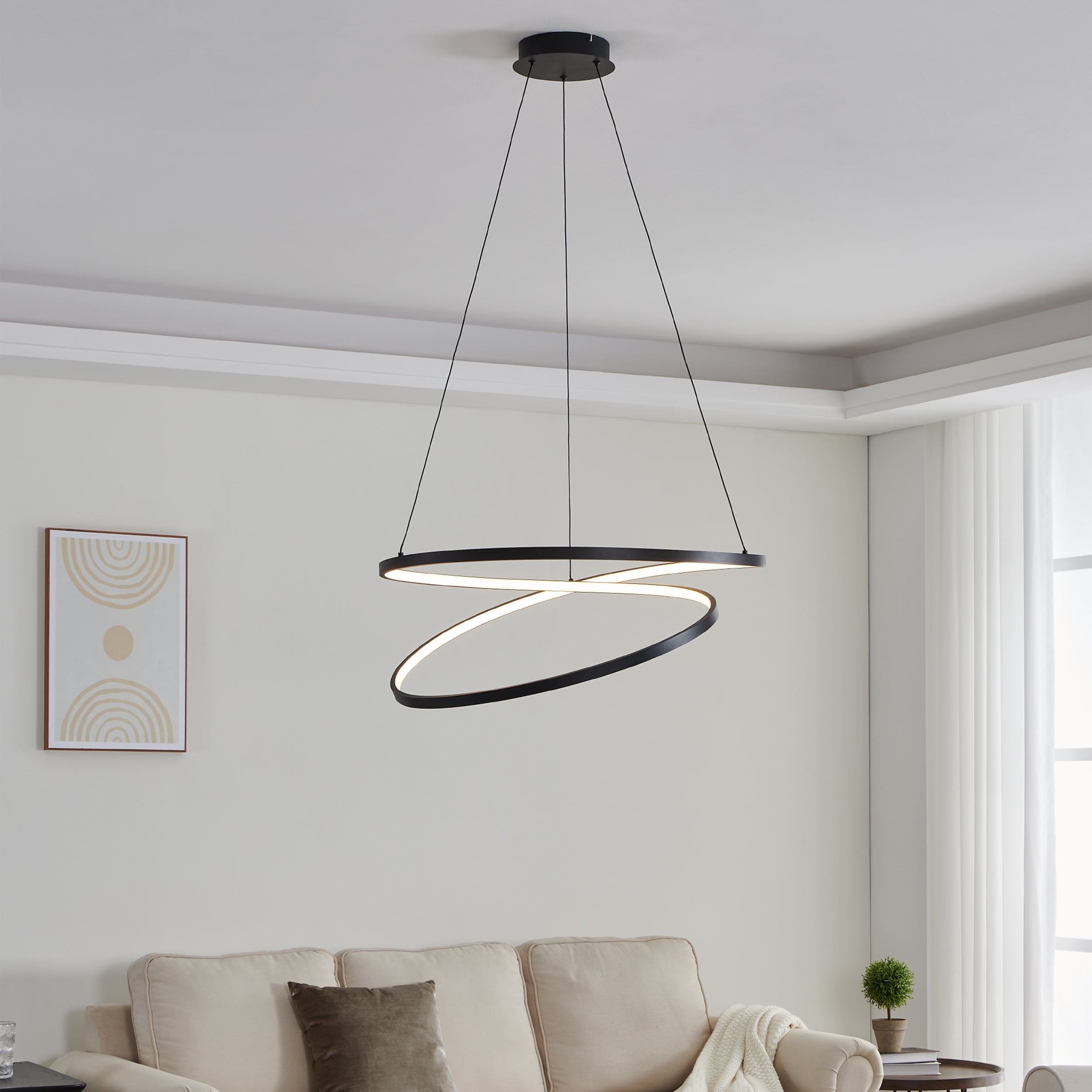 Eglo EU Ruotale Modern Sandy Steel LED Pendant Light