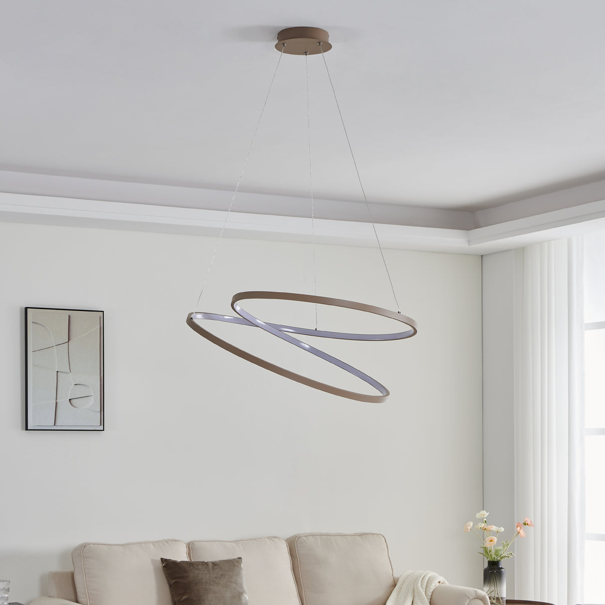 Eglo EU Ruotale Modern Sandy Steel LED Pendant Light