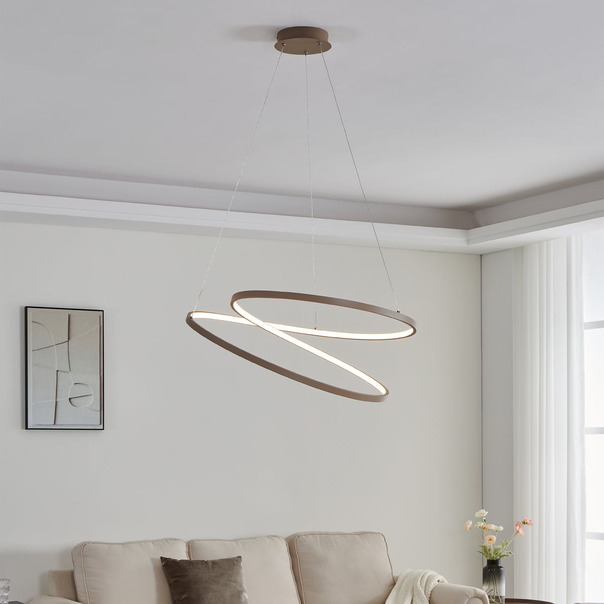 Eglo EU Ruotale Modern Sandy Steel LED Pendant Light