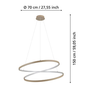 Eglo EU Ruotale Modern Sandy Steel LED Pendant Light