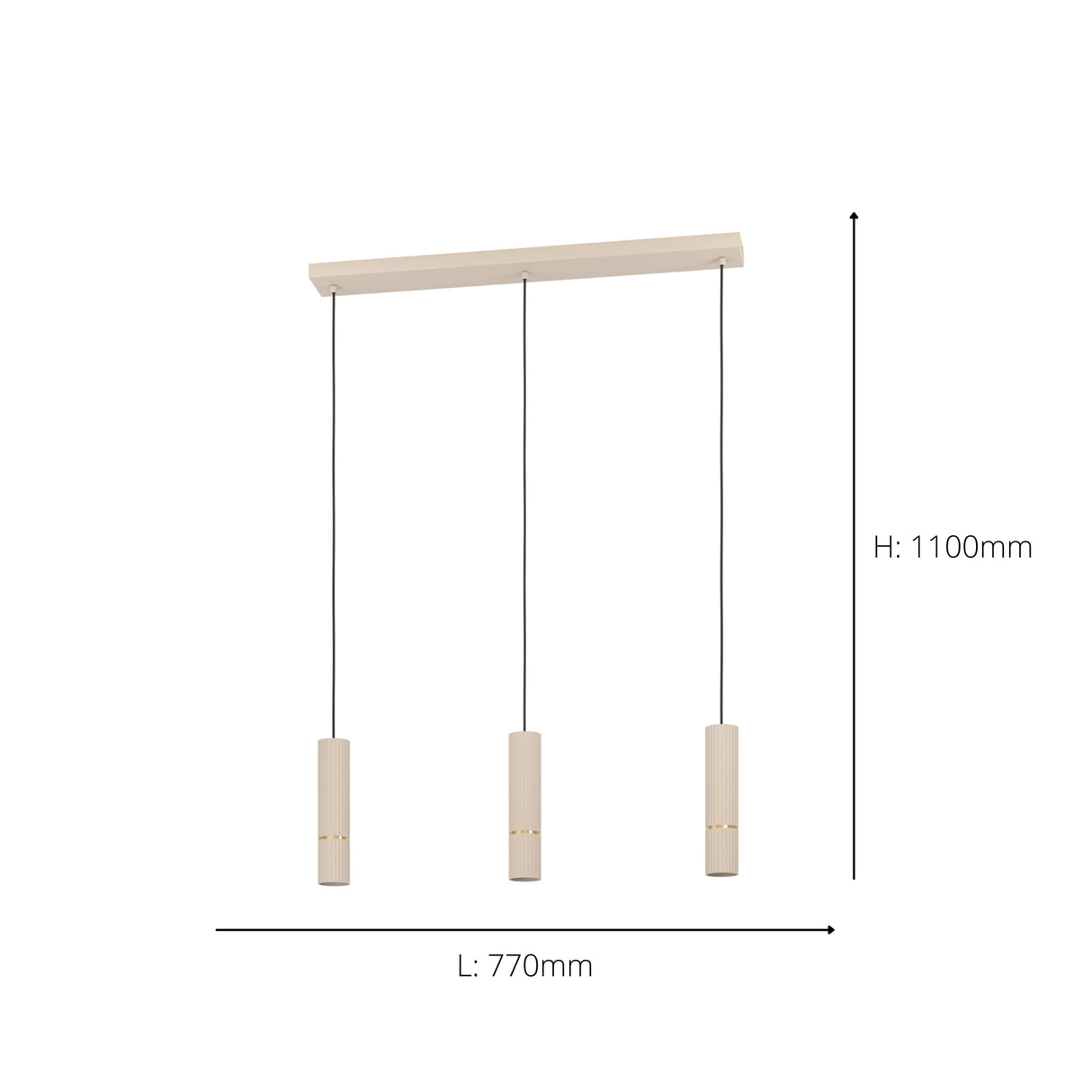 Eglo EU Caminia Sandy Steel Monochrome 3 Light Pendant