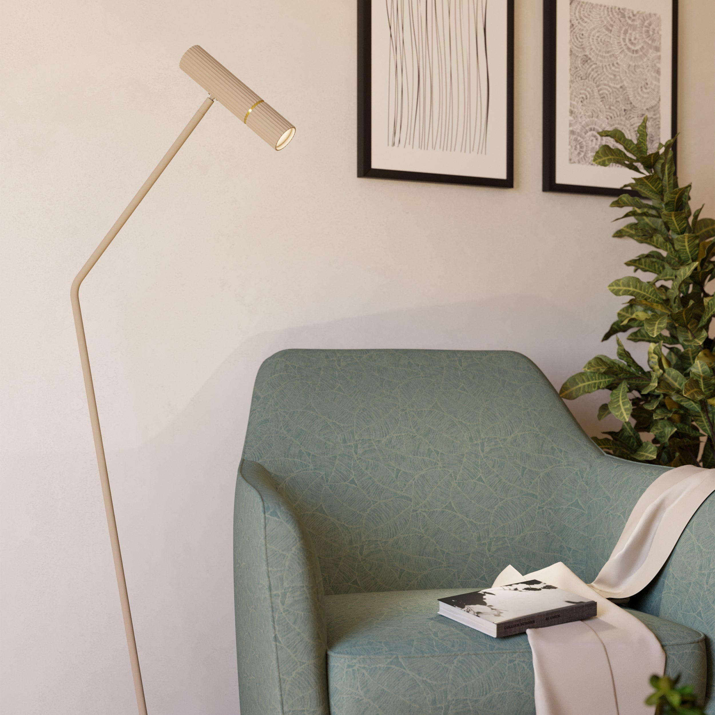Eglo EU Caminia Sandy Steel Monochrome Contemporary Floor Lamp