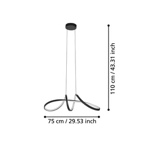 Eglo EU Calarossa-Z Modern Black Steel Smart Light Pendant