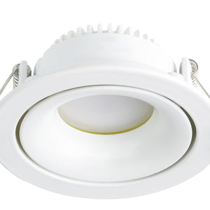 Eglo EU ARENALS Recessed LED Light – White, 3?Step Dimming, Warm White, Slim Indoor Ceiling Downlight