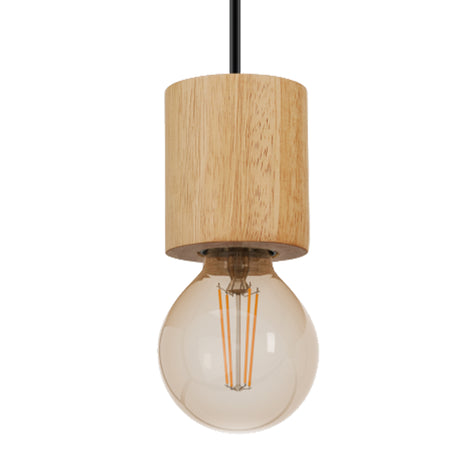 Eglo EU TURIALDO Pendant Light – Wood & Black Steel, E27, Rustic Natural Design, Indoor Ceiling Lighting