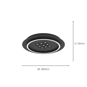 Eglo EU Balazote Steel & Plastic Black LED Round Ceiling Light