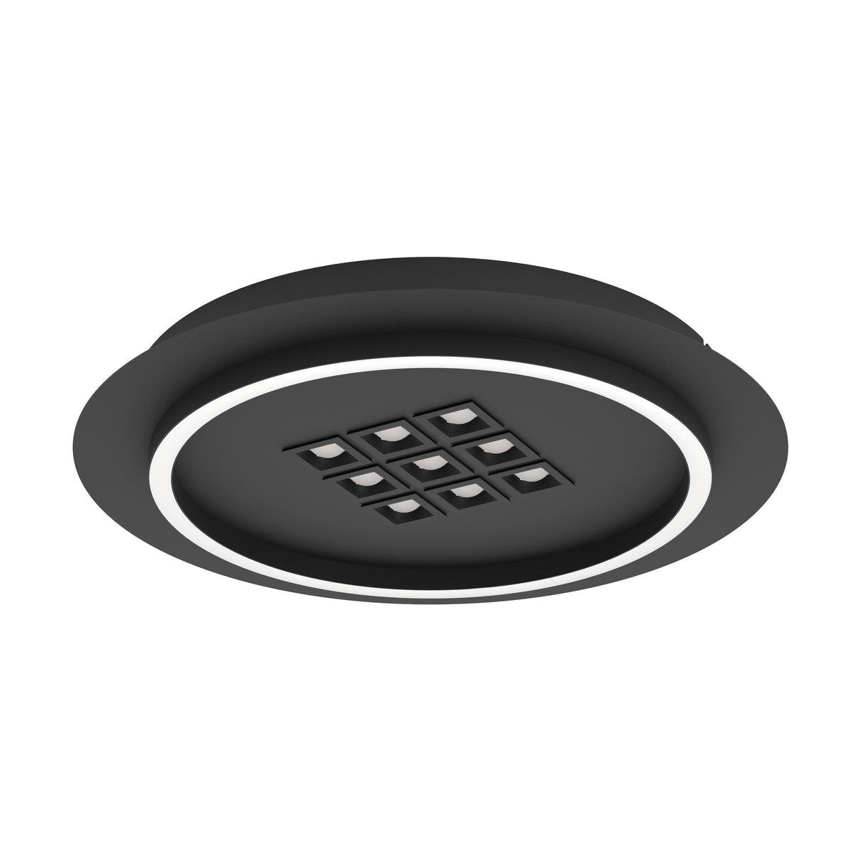 Eglo EU Balazote Steel & Plastic Black LED Round Ceiling Light
