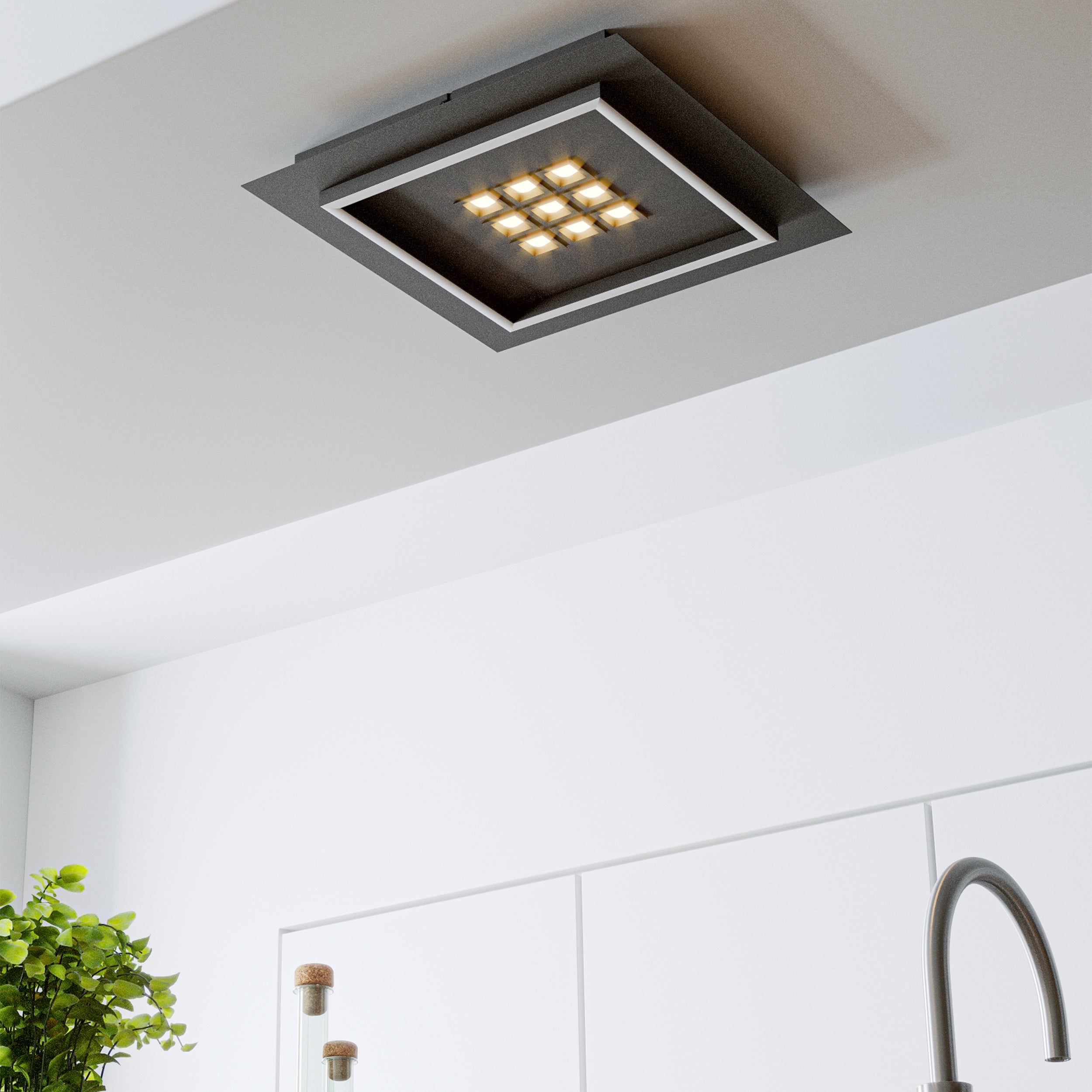 Eglo EU Zubialde Steel & Wood Black/Brown LED Wall Light