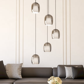 Eglo EU CIAMPINO Pendant Light – Black Steel with Smoked Grey Glass Shade, E27 Fitting, 540mm Indoor Pendant
