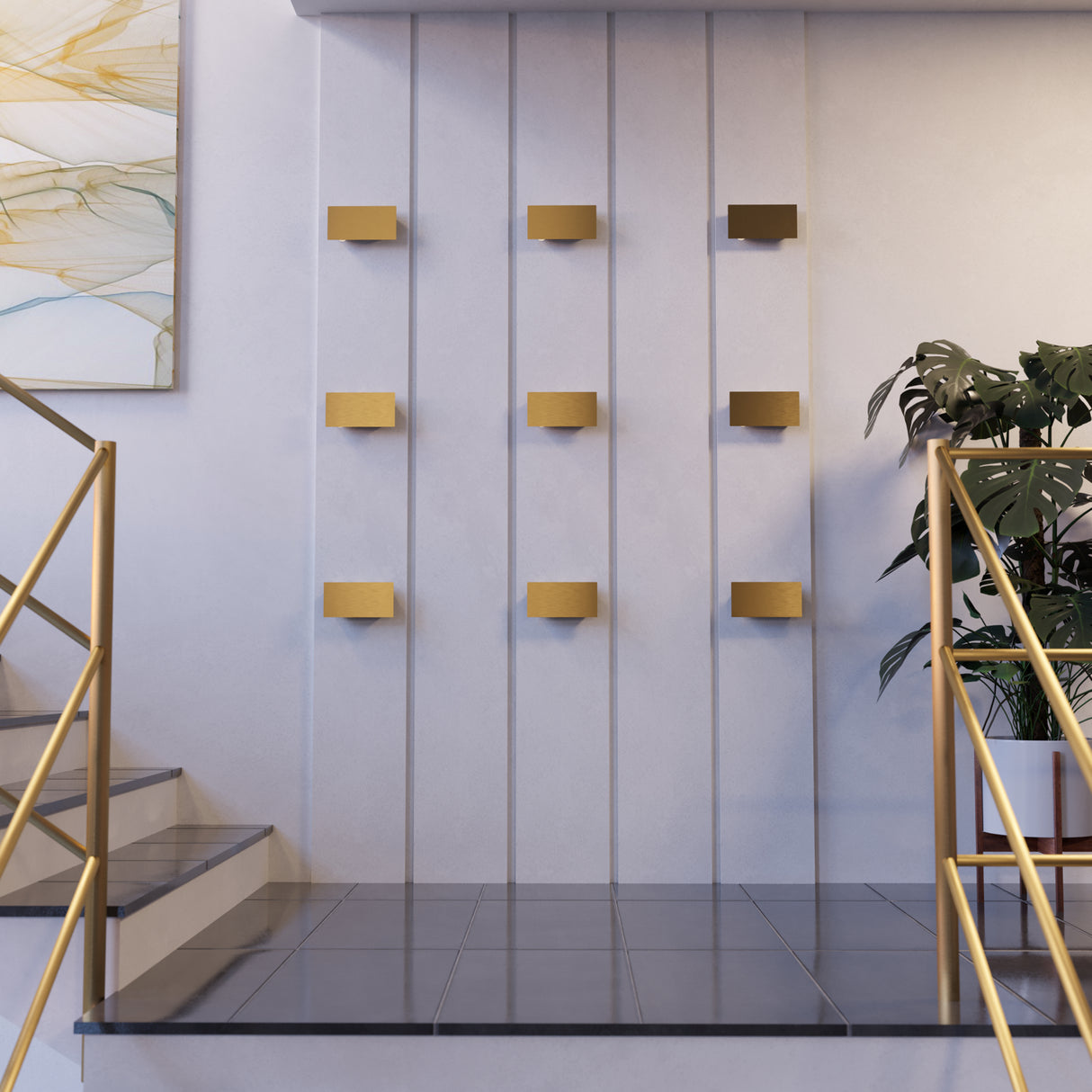 Eglo EU Talamello Brushed Gold Aluminium LED Wall Light