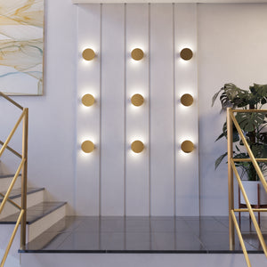 Eglo EU Talamello Brushed Gold Round Aluminium LED Wall Light