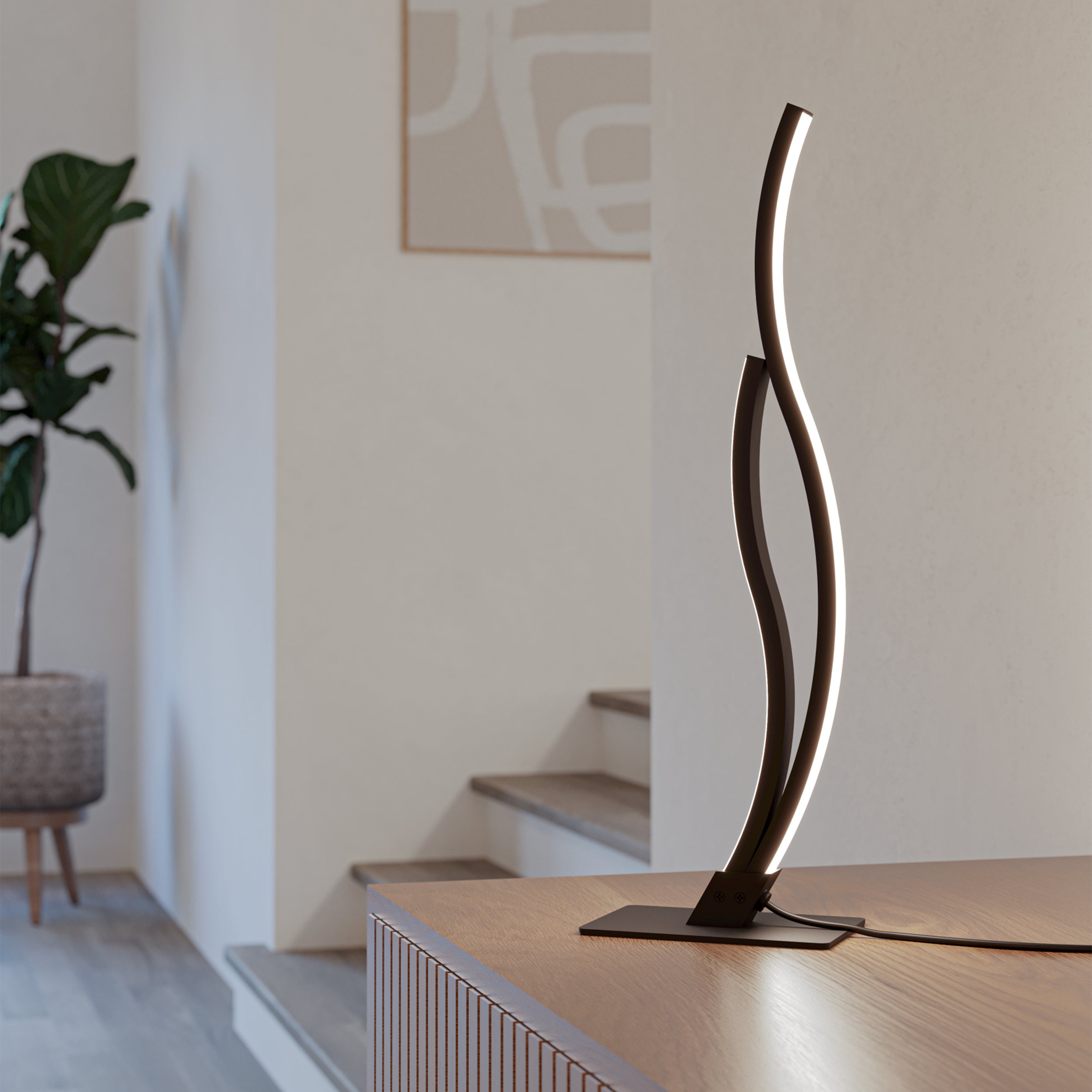 Eglo EU Grisolia Steel & Plastic Brown LED Table Lamp