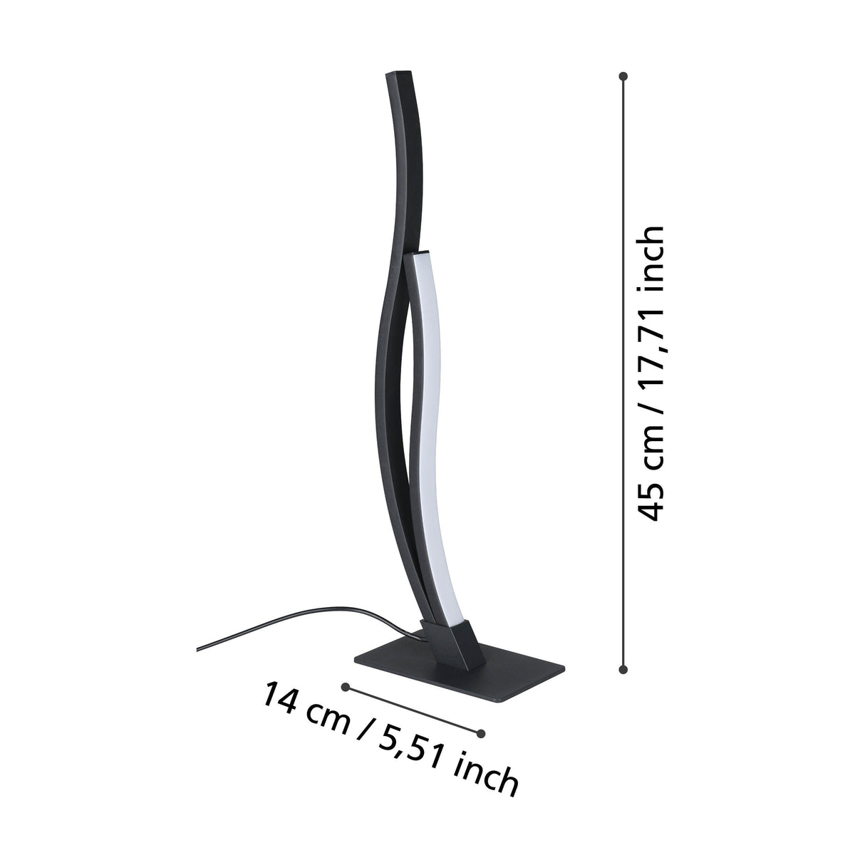 Eglo EU Grisolia Steel & Plastic Black LED Table Lamp